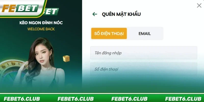 Nhà cái FEBET cho phép người chơi lấy lại mật khẩu rất dễ dàng