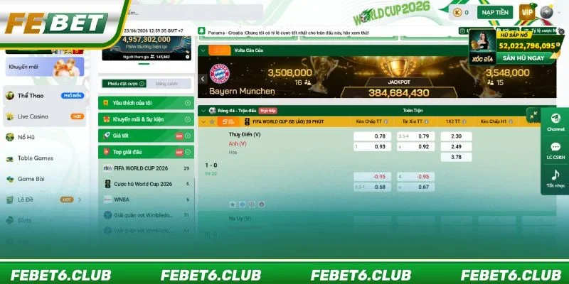 Tỷ lệ kèo siêu cạnh tranh tại Thể thao K Sports FEBET.