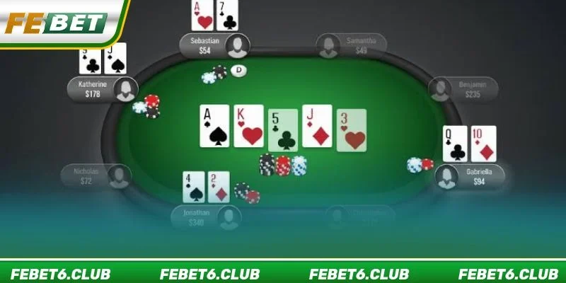 Trong ván chơi Poker không giới hạn người tham gia